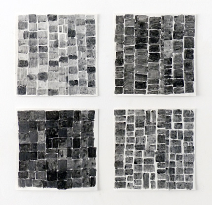 Philip Bradshaw, Studio installation, Stacks 2007/2016 drawings